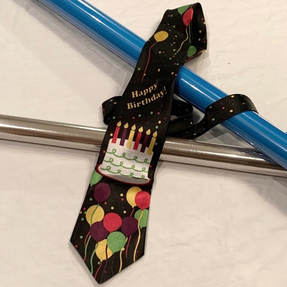 Silky happy birthday tie